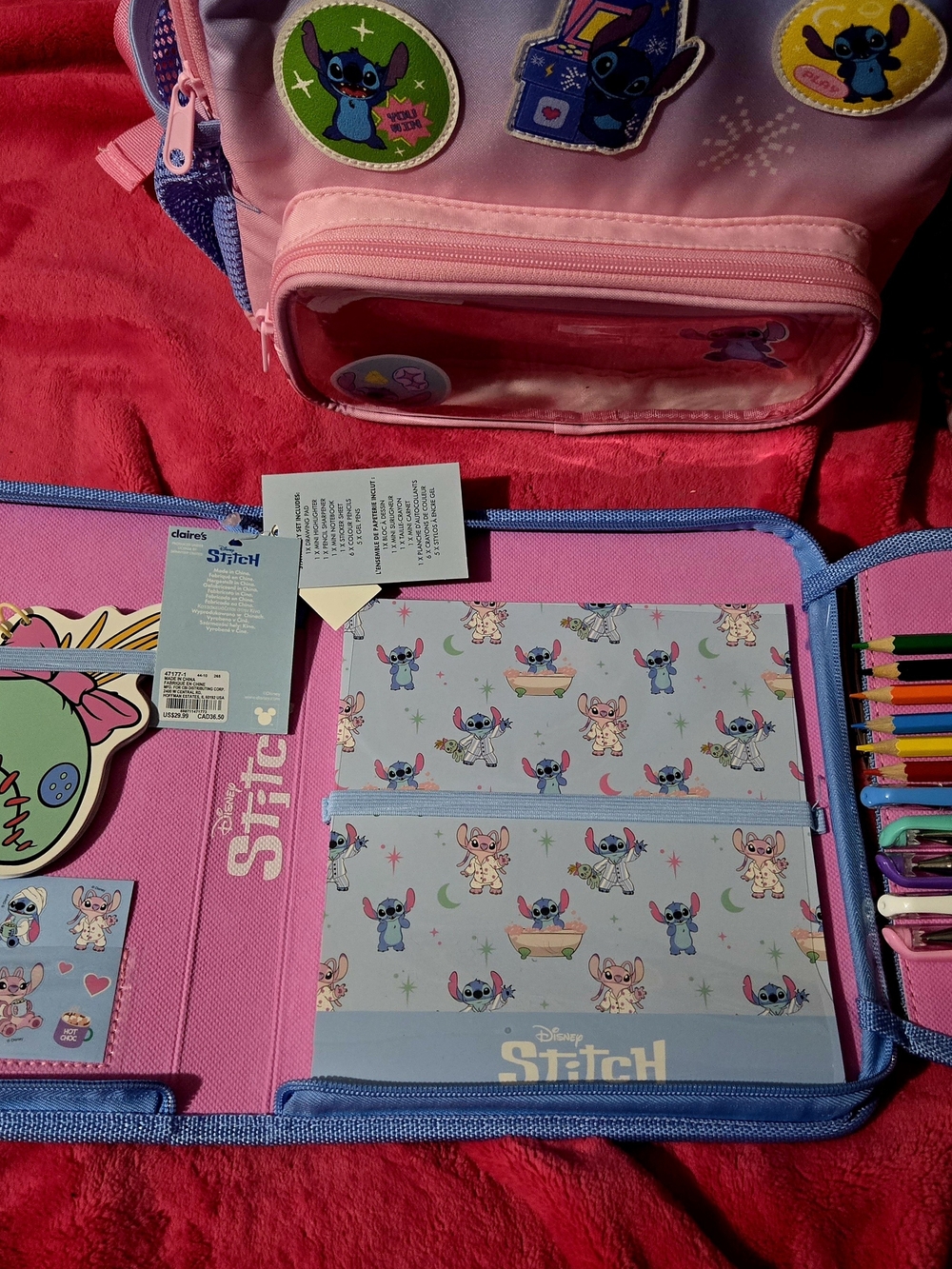 Disney Stitch Kids Blue Plush Backpack and Water Bottle Set - Picture 2 of 6